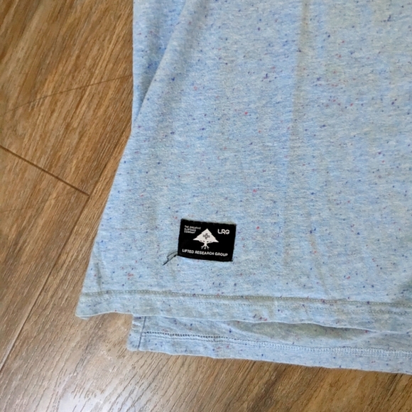 LRG Pocket Tee, Heather Light Blue/Navy, Medium - Picture 3 of 7